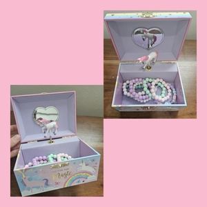 Kawaii Pastel Unicorn Jewelry Case with Music Box